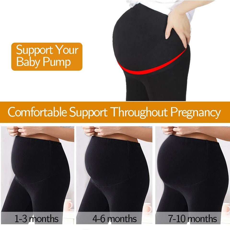 Leggings taille haute pour femmes enceintes, vêtements de maternité slim-Soutien du ventre